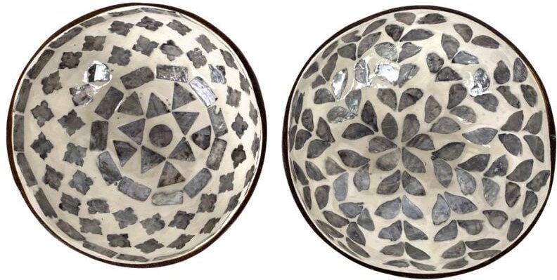 Signes Grimalt - Schüssel 2 Einheiten aus Naturholz für ethnische und funktionale Dekoration im Haus