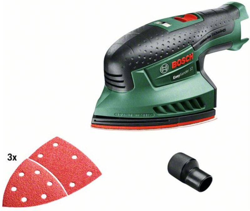 Akku Multischleifer EasySander 12 (ohne Akku, 12 Volt System, 3 Schleifblätter, Schleiffläche: 104 cm² ) - Bosch