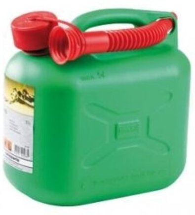 Kraftstofftransportkanister aus Kunststoff, 5 l Fassungsvermögen, Farbe grün
