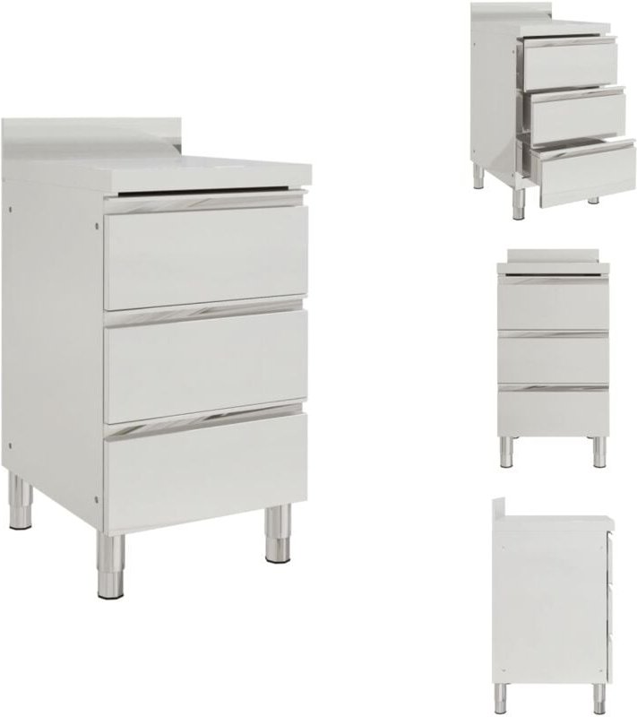 Vidaxl - Gastronomie - Living Gastro-Küchenschrank mit 3 Schubladen Edelstahl