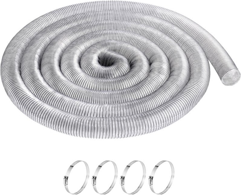 Mophorn - 4'' x 50' Staubsammelschlauch Verdickter pvc flexibler klarer Schlauch für Werkstatt