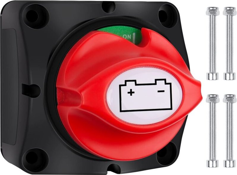 Batterieschutzschalter 12V 24V 48V Batterietrennschalter 1-2-Beide-AUS, Batteriehauptschalter 275A Batterieschalter für