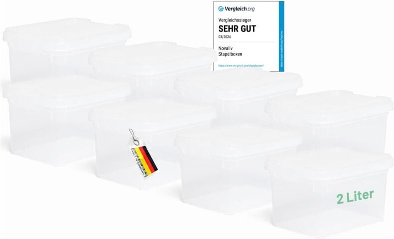 8x Novaliv Aufbewahrungsbox 8x Aufbewahrungsbox, 8x Deckel