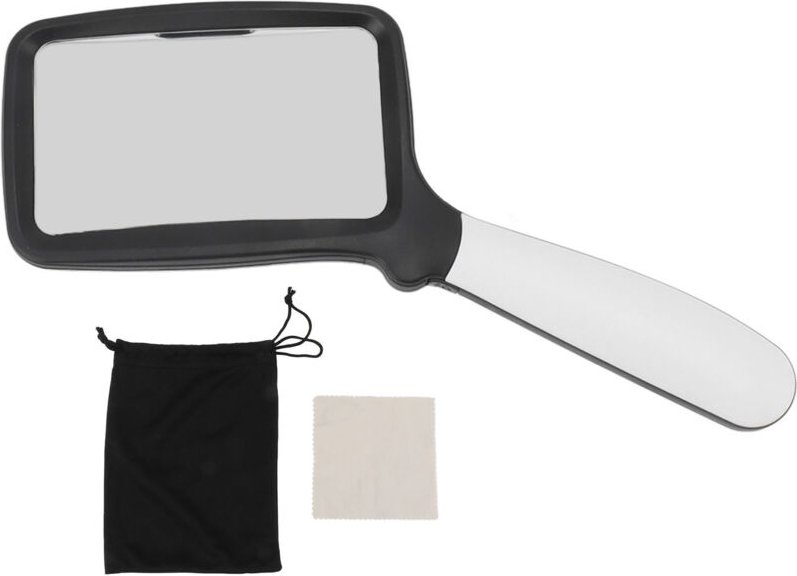 Klappbare Handlupe mit Licht, 5 LEDs, 3-fach, groe rechteckige Leselupe mit dimmbarer led für Senioren