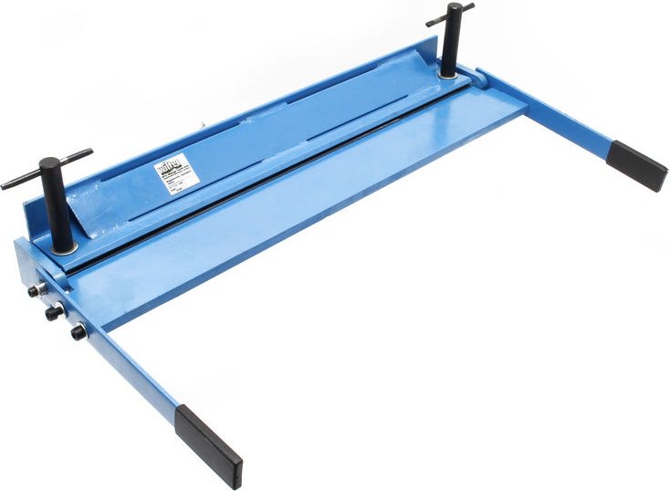 Blechbiegemaschine 630 mm Arbeitsbreite, max. 135° Biegewinkel, Abkantbank zum Blech Abkanten aus Gusseisen in Blau und ...