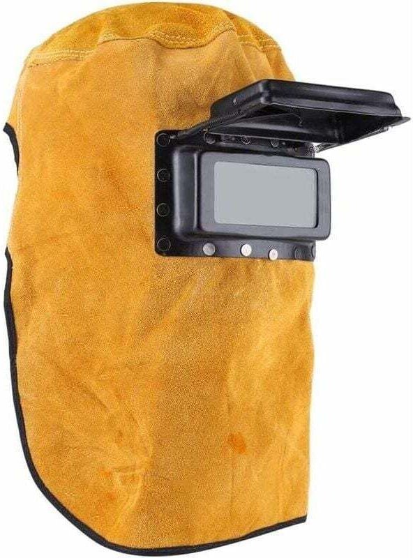 Schweißhelm-Schutzmaske, Lederlinse, Clamshell-Schweißhaube, Vollgesichtsschutz, langlebig, hitzebeständig, atmungsaktiv...