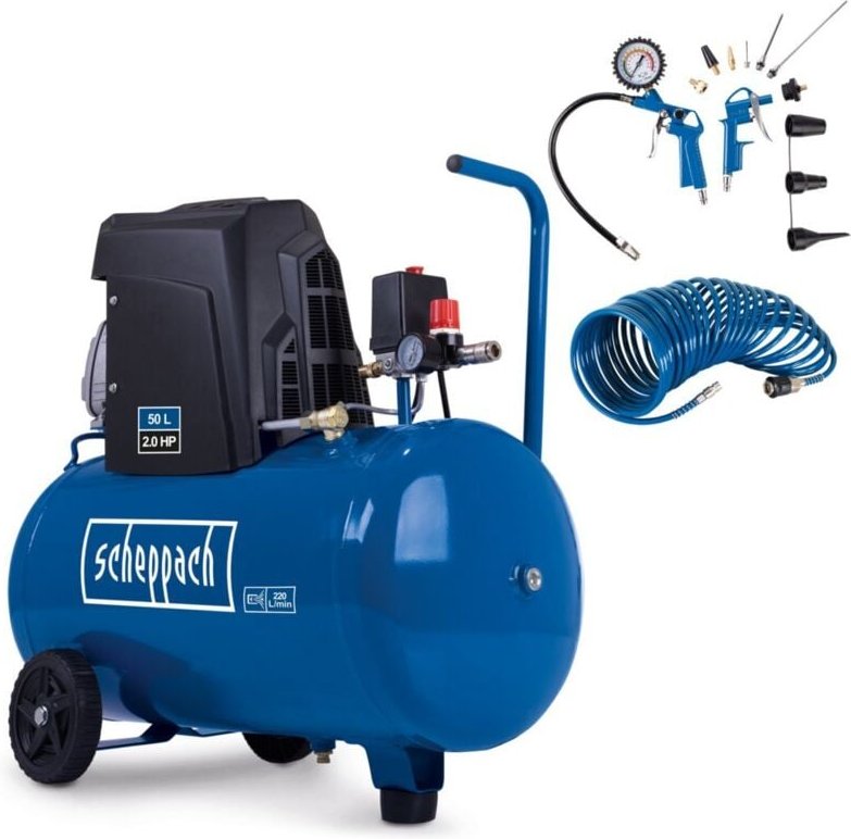 Scheppach - Kompressor HC63 10bar 1500W 50L Kessel Ansaugleistung 173 L/min ölgeschmiert