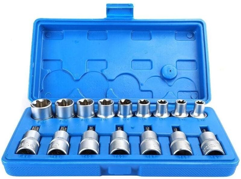 16-teiliger 1/2 Zoll Sechskant-Steckschlüsselsatz aus Chrom-Vanadium-Stahl