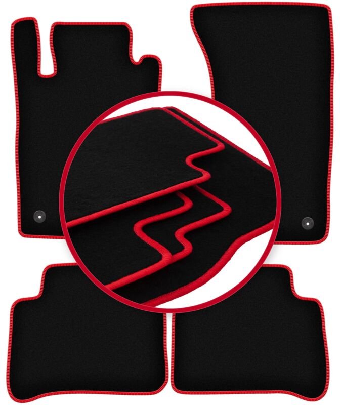 CARLUX-RED Autofußmatten für: Mercedes W211 4Matic Limousine, Kombi (2003-2009)
