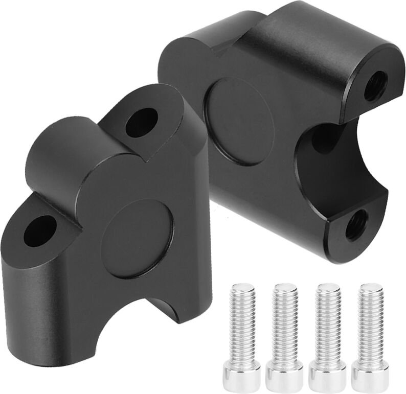 Thumbnail - Ej.life - Lenker Riser, 2Pcs 22mm Universal Motorrad Lenker Riser Lenkerklemme Zurück Move Mount Adapter(Schwarz)