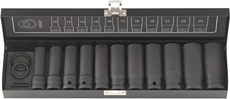 Kraft- Steckschlüssel-Satz 1/2' 15-teilig lang Fortis