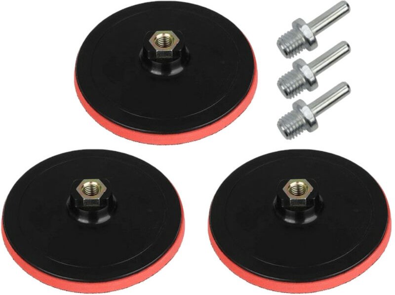 Trade-Shop Klett Haftteller / Schleifteller / Stützteller / Polierteller inkl. M14 Spanndorn Adapter für Winkelschleifer...