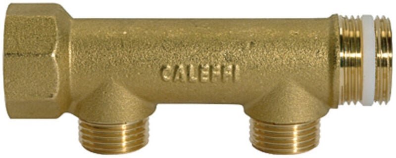 Verteilerrohr, 2 Abgänge, Eingang 2x1 1/4, Ausgang 2x1/2 ag, ms - Riegler