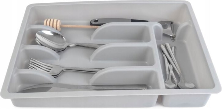 Kadax - Kunststoffeinsatz für Küchenschublade mit Besteck, hellgrau
