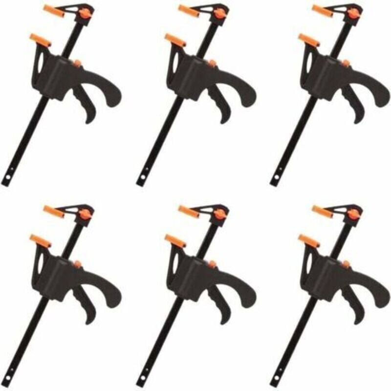Ausverkauf 6er-Pack F-förmige Klemmen, schnelles und einfaches Klemmen, Handwerkzeuge für die Holzbearbeitung, Holztür (...