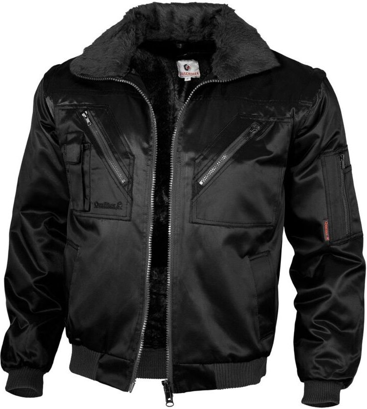 Qualitex Pilotenjacke einfarbig, Größe: M, Farbe: schwarz