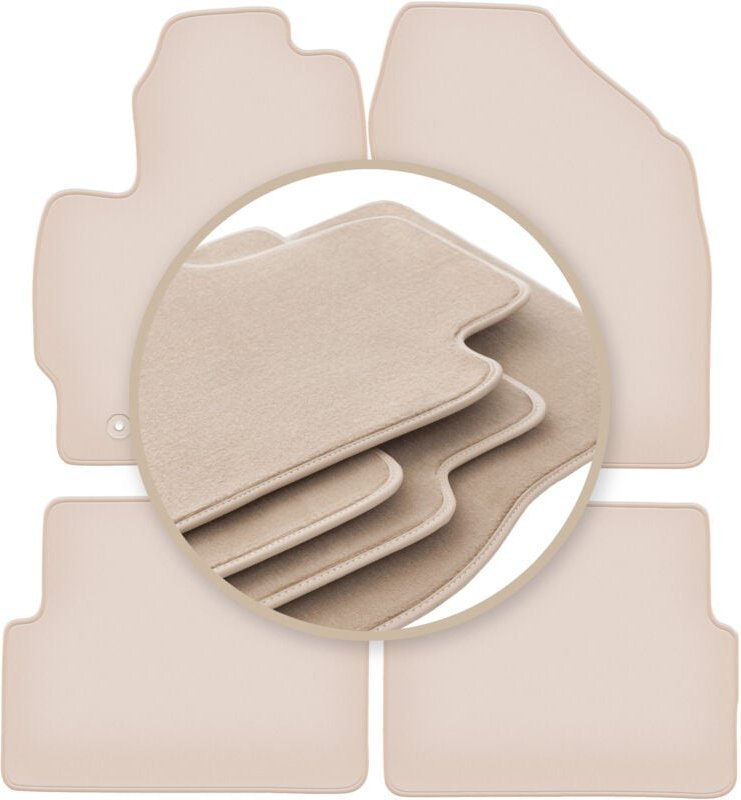 PREMIUM beige Matten für: Toyota Corolla E14 / E15 Limousine 2007-2012
