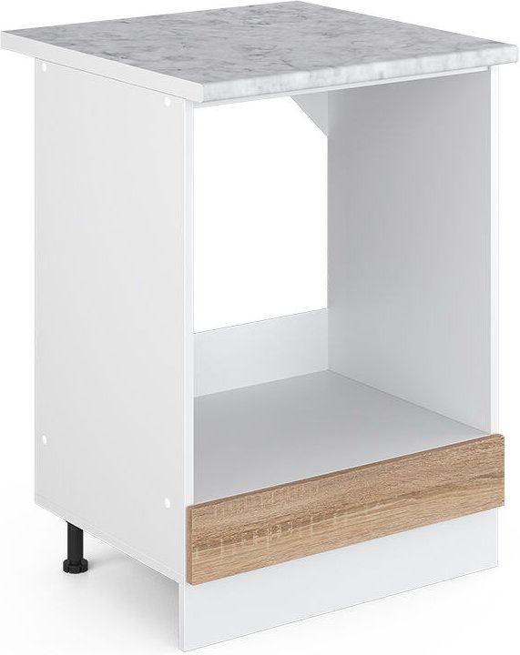 Unterschrank R-Line, Sonoma, 60 cm mit Großnische, mit Arbeitsplatte Vicco
