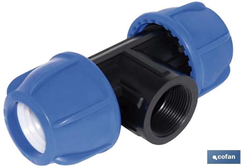 T-Stück 90° Innengewinde Pp Pn16 25 x 3/4 x 25