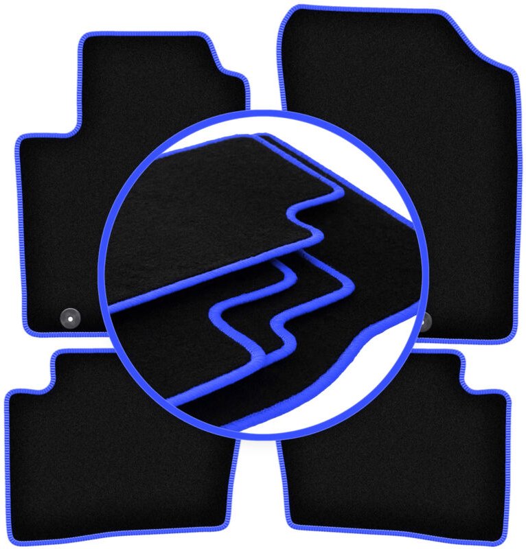 CARLUX-BLUE Autofußmatten für: Kia Rio II DE Fließheck (2005-2011)