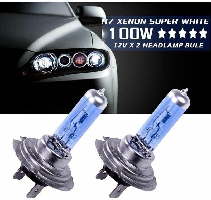 Aiperq - 12V H7 100W Xenon Weiß 6000k Halogen Auto Scheinwerfer Globen Birnen 1 Paar