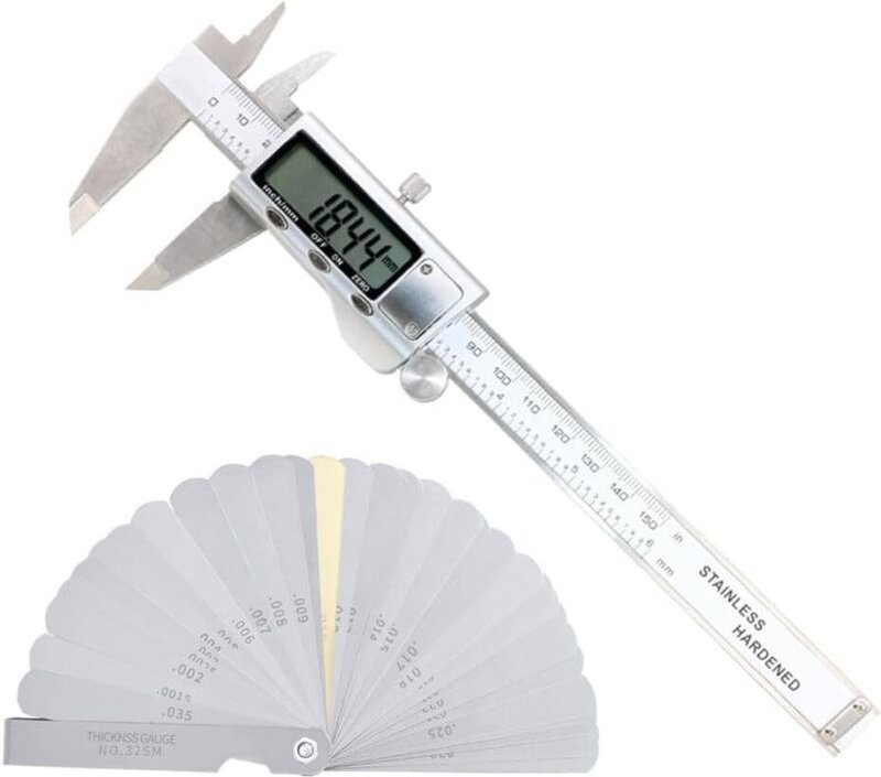 Bluedeer - Messschieber Digital,8 Zoll Schieblehre Digitaldi mit 32 Fühlerlehren,Gitaler Messschieber, für Außen-, Innen...