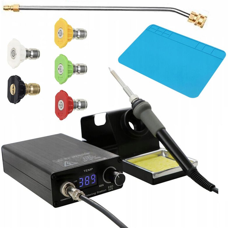 Thumbnail - Rosfix Lötstation für T12-Spitzen Rosfix Orange Akbash OLED T12OAO + Lanze 1/4"" 34cm gebogen 30° + Set mit 5 Düsen mit ...
