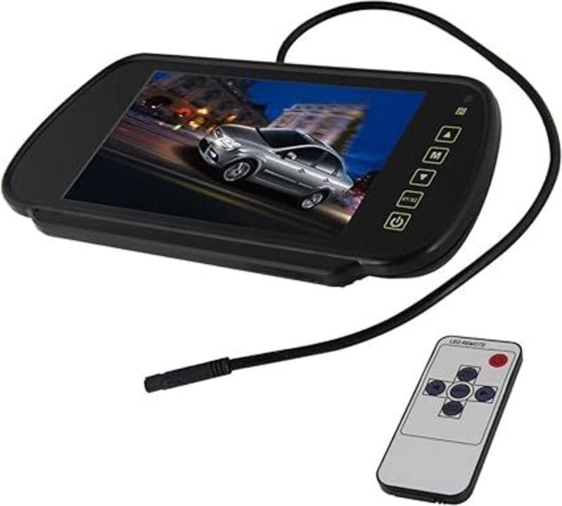 Monitor per auto LCD TFT da 7 pollici, specchietto retrovisore, telecamera di retromarcia, monitor per auto