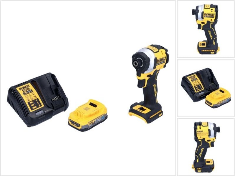 DeWalt DCF 850 E1 Akku Schlagschrauber 18 V 205 Nm 1/4" Brushless + 1x Akku 1,7 Ah + Ladegerät