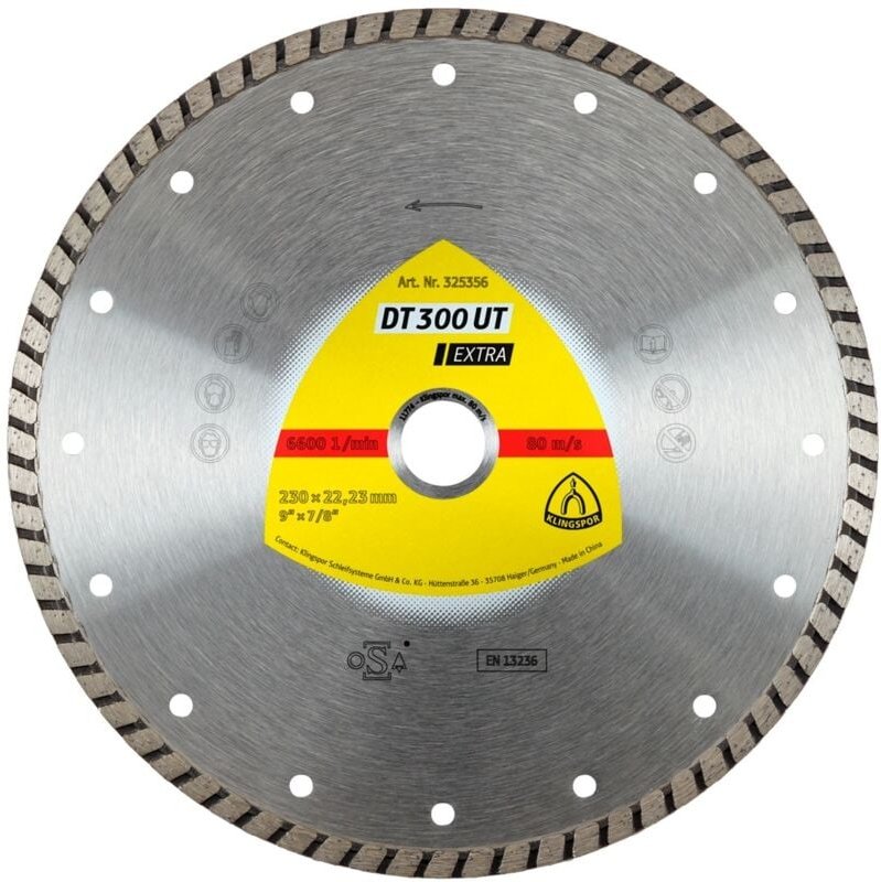 Klingspor DT 300 UT Diamanttrennscheiben, 180 x 2,2 x 22,23 mm 2,2 x 7 mm, geschlossener Rand Turbo