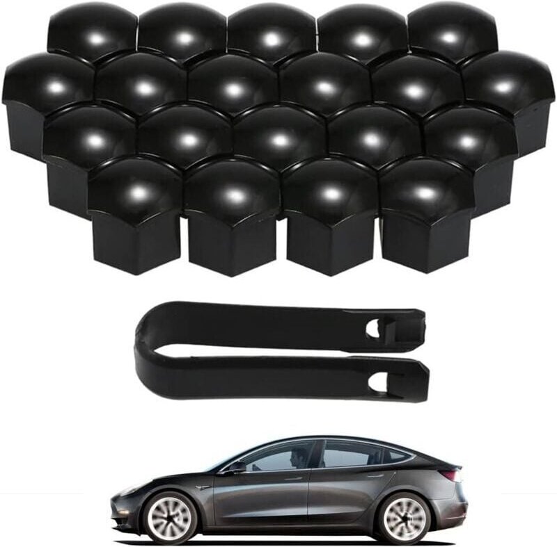 KZQ - 20 pezzi da 17 mm tappi copridadi per ruote, copridadi esagonali per pneumatici con set di strumenti di rimozione ...