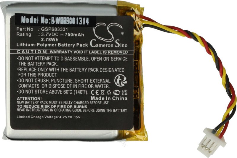 vhbw Akku kompatibel mit JBL Live 660NC, 660 Wireless Headset Kopfhörer (750 mAh, 3,7 V, Li-Polymer)