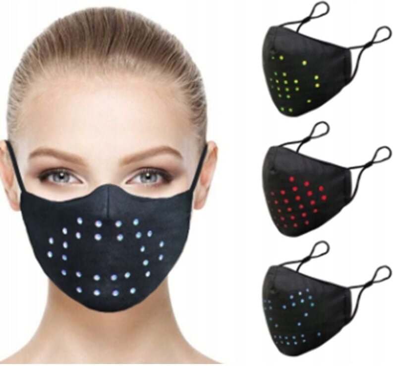 LED-Maske mit Spracherkennung, USB, PM2.5, N95, FFP2