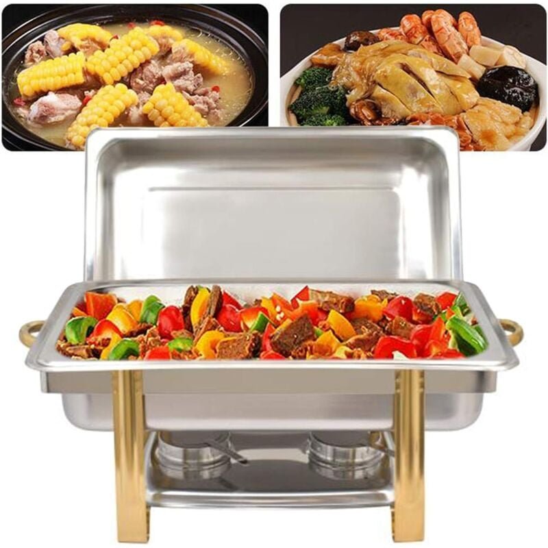 9L Speisenwärmerbehälter Chafing Dish Speisenwärmer Warmhaltebehälter Wärmebehälter Edelstahl Buffet