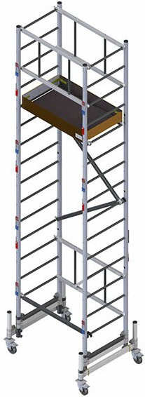 Matisère - Treppengerüst 2 Podeste - Max. Arbeitshöhe 6.37 m - ME400-PE