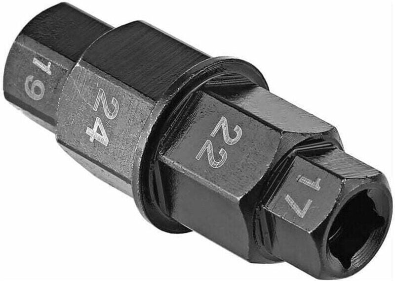 Alovez - Schwarzes Sechskant-Motorrad-Spindelwerkzeug für Vorder- und Hinterrad 17 mm, 19 mm, 22 mm, 24 mm