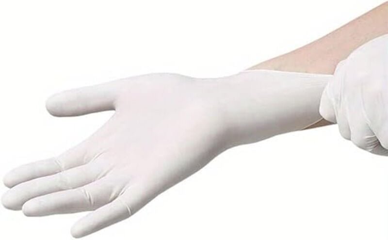 Lot de 200 gants de protection jetables en nitrile, résistants aux déchirures, haute élasticité, blancs, taille L
