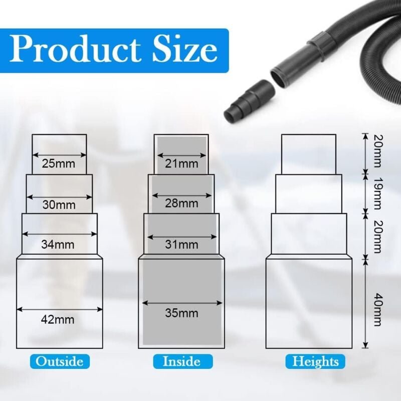 Thumbnail - Staubabsaugschlauchadapter, Universal-Elektrowerkzeug für Staubsauger, Staubsaugerschlauchadapteraufsatz (25 mm, 30 mm, ...