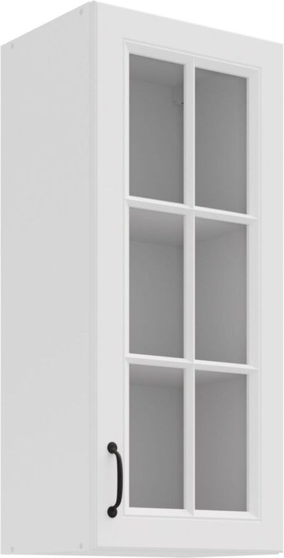 Küchen Preisbombe - Glashängeschrank 40 cm Stilo Weiß Küchenzeile Küchenblock Landhaus Höhe 90 cm