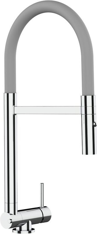 Thumbnail - Unterfenster Wasserhahn Vorfenster Umklappbar 4,5 cm Verchromt Kuechenarmatur mit Grau 360 schwenkbarem Auslauf und abne...