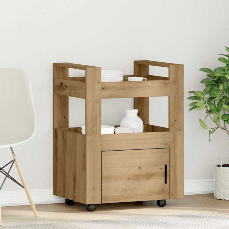 Küchenwagen Artisan Eiche 60x45x80 cm Holzwerkstoff - Vidaxl