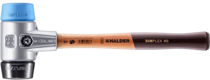 SIMPLEX-Schonhammer, TPE-soft / Gummikomposition mit Aluminiumgehäuse und hochwertigem Holzstiel D=60 mm 3112.060