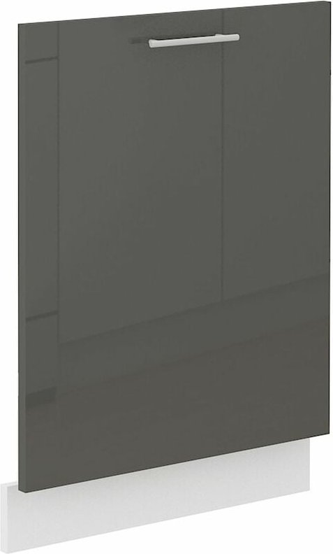 Küchen Preisbombe - Frontblende Geschirrspüler vollintegriert 60 cm Grau Hochglanz Küche Lara