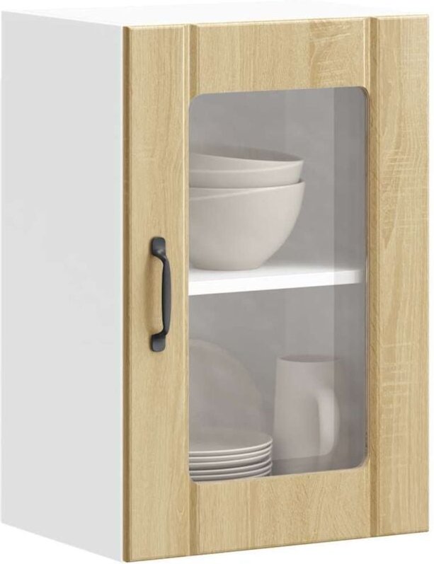 Küchen-Hängeschrank mit Glastür Lucca Sonoma-Eiche - Vidaxl