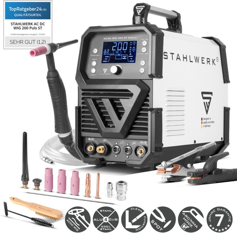 STAHLWERK Schweißgerät AC/DC WIG 200 ST Digital Kombischweißgerät 200 A