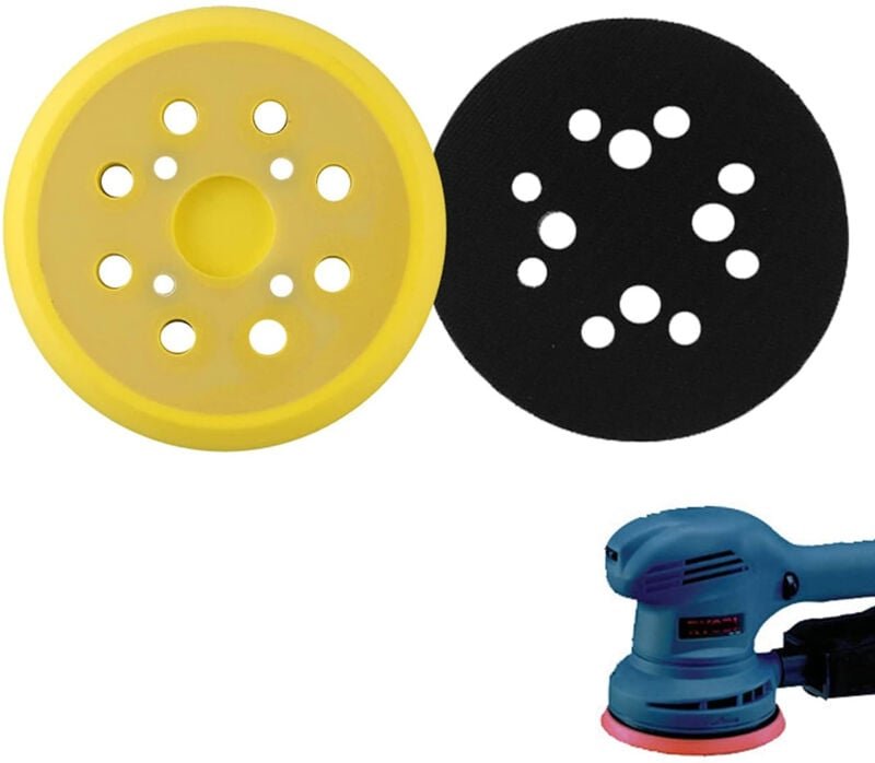 Stück 125 mm Schleifpad, runde 8-Loch-Schleifscheiben, PU-Pad, für Schleifer, weiches Schleifpad, Ersatz (gelb)