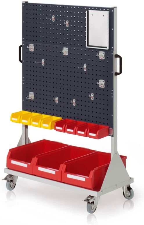 Kappes RasterMobil® mobiler Arbeitsplatzschrank Größe 4 1580x1000x500mm 6 Lochplatten 31-teilig anthrazitgrau