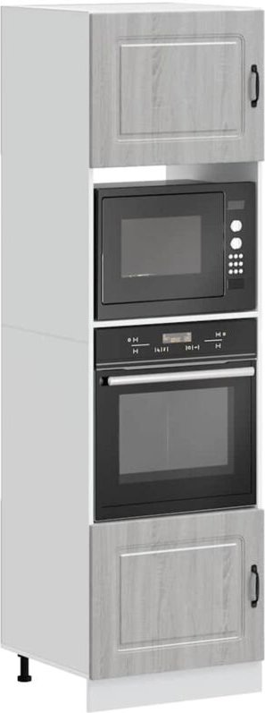 Herdumbauschränke 2 Stk. Kalmar Grau Sonoma Holzwerkstoff vidaXL