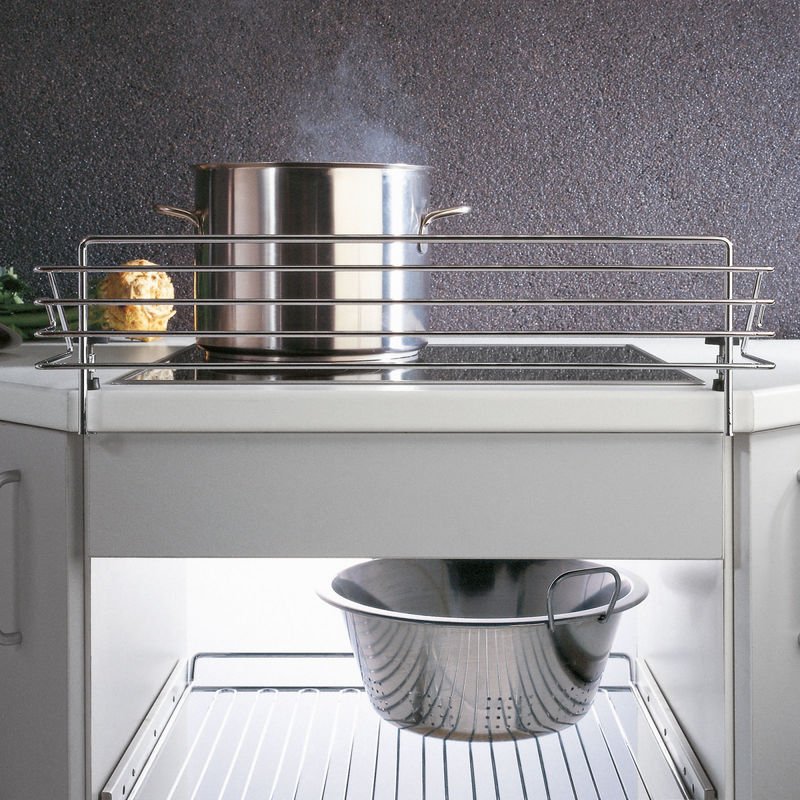 Kesseböhmer - Herd-Kindersicherung Schutzgitter aufklemmbar 60er, Chrom poliert