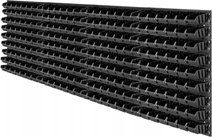 Werkstattwandregal, Wandplatten, 232 x 78 cm, Schwarz, 252 tlg. - Kadax